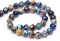 Natural Gemstone Beads for Jewelry Making,8mm Mixed Blue Imperial Jasper Polished Round Smooth Stone Beads,Genuine Real Stone Beads for Bracelet Necklace 15 Inch